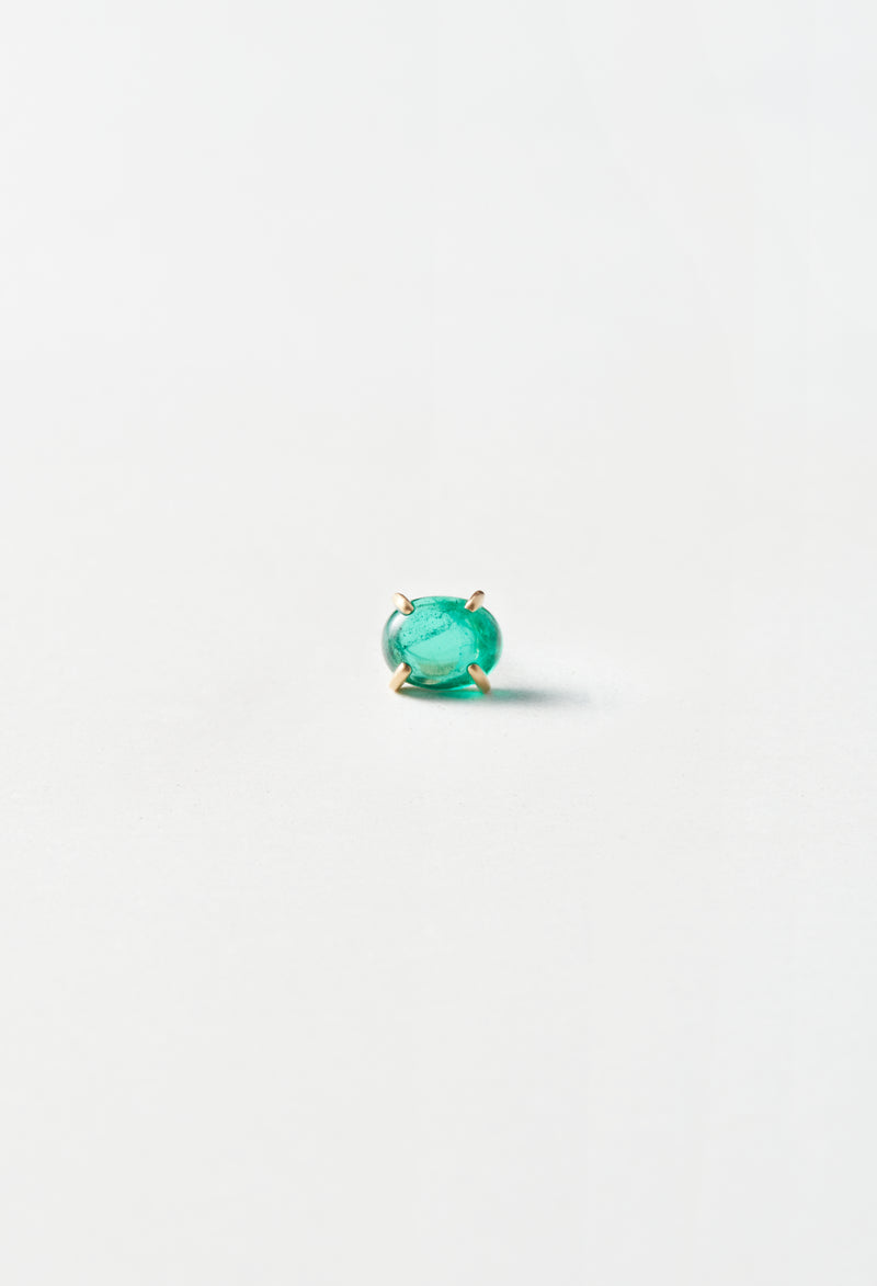 Emerald Cabochon Pierce