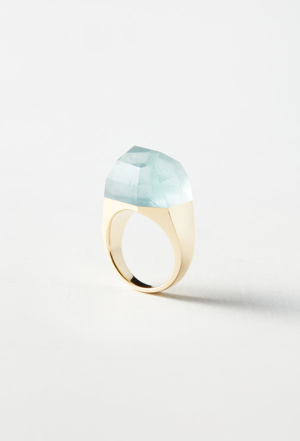 [一点もの] Aquamarine Rock Ring / Crystal