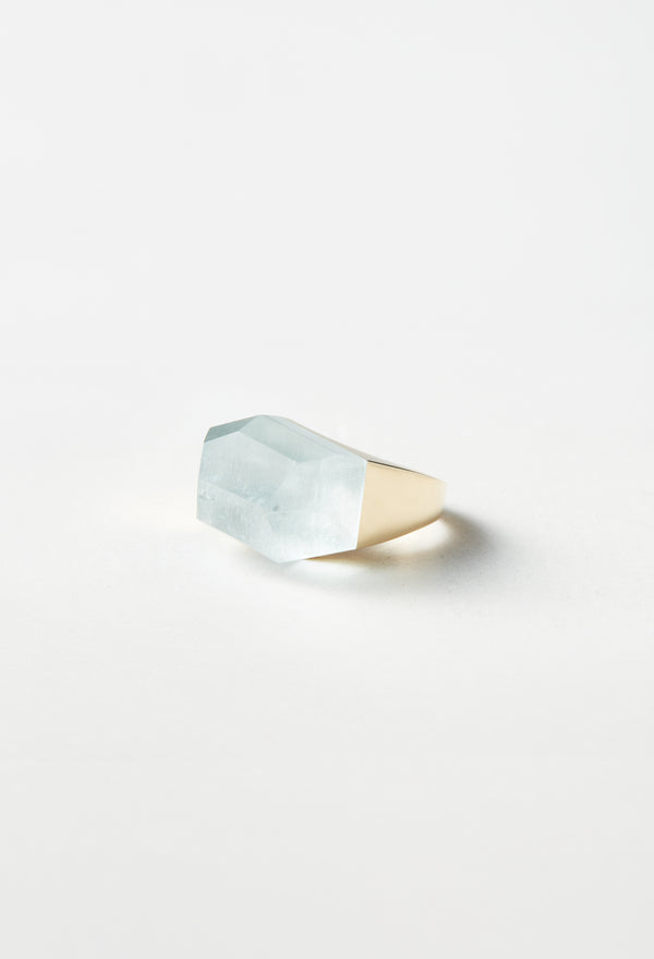 [一点もの] Aquamarine Rock Ring / Crystal
