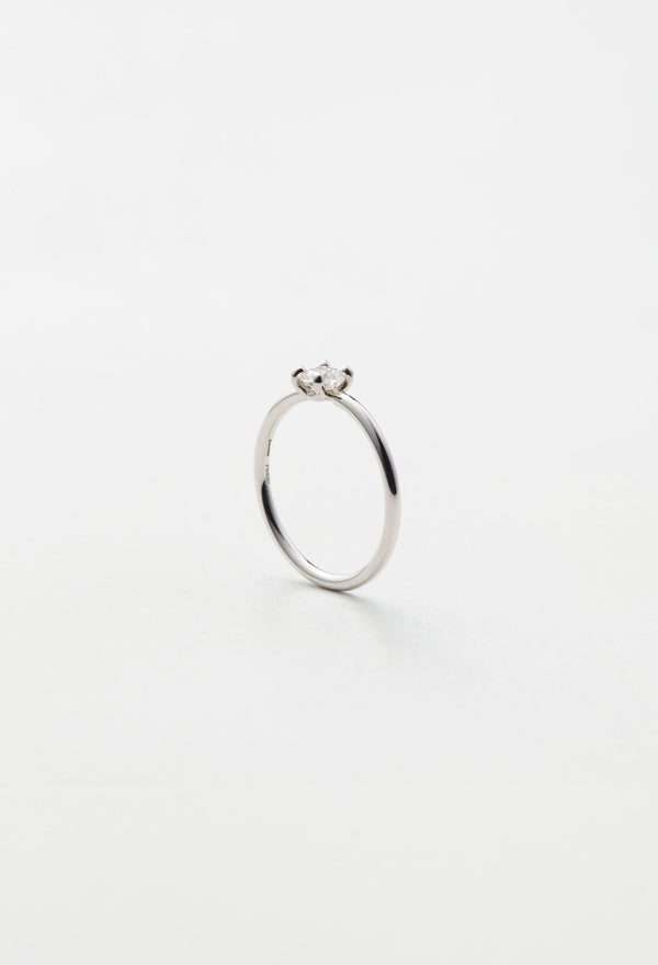 Engagement Ring, Pt900, Diamond Round Brilliant Cut