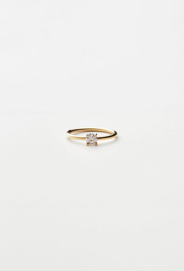 Engagement Ring, K18YG, Diamond Round Brilliant Cut