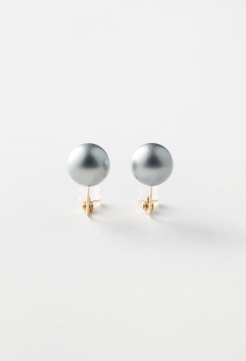 Gray South Sea Keshi Pearl Earrings（Pair)