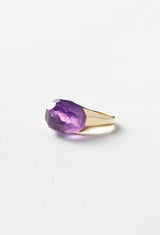Amethyst Mini Rock Ring /Faceted Round