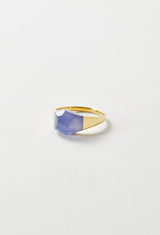Blue Chalcedony Mini Rock Ring /Crystal