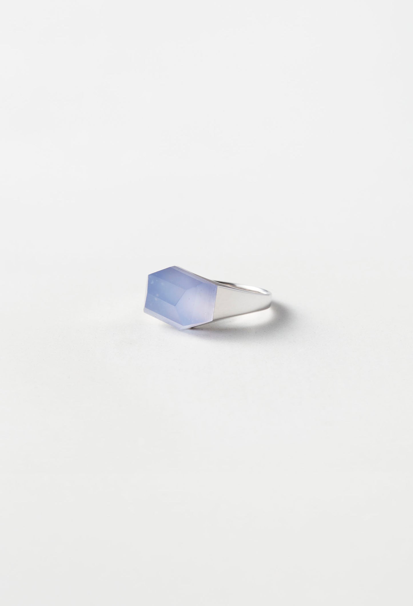 Blue Chalcedony Mini Rock Ring /Crystal