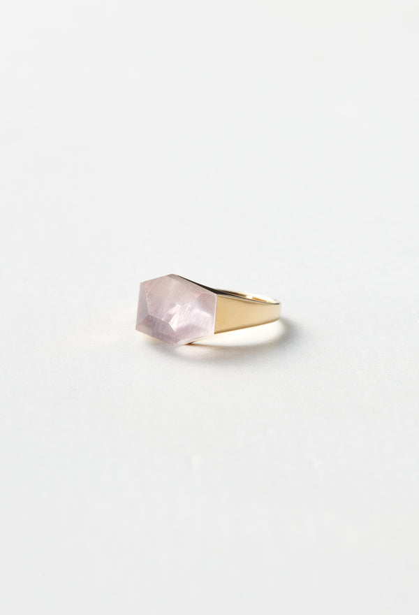 Rose Quartz mini Rock Ring /Crystal