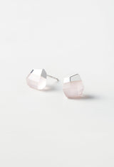 Rose Quartz Rock Pierced Earrings /Crystal（Pair)