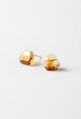 Citrine Rock Pierced Earrings /Crystal（Pair)