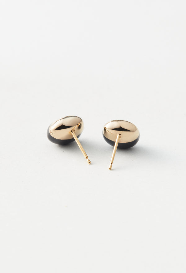 Onyx Rock Pierced Earrings /Horizontal Round（Pair)