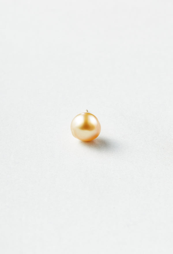 Golden South Sea Keshi Pearl Pierced Earring