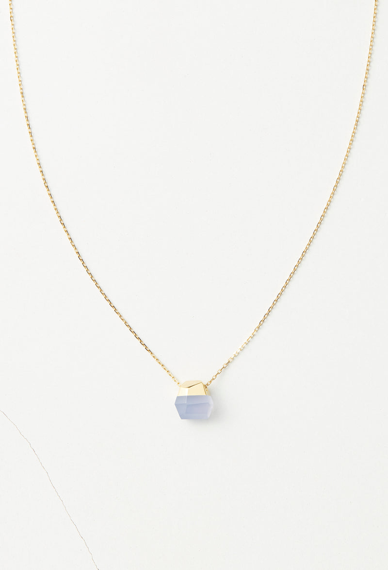 Blue Chalcedony Rock Necklace /Crystal sizeS
