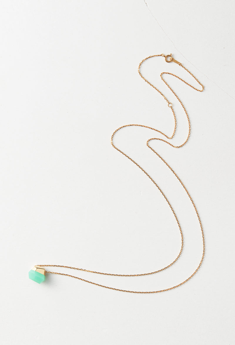 Chrysoprase Rock Necklace /Crystal sizeS
