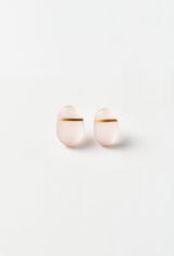 Rose Quartz Round Pierced Earrings (Pair)