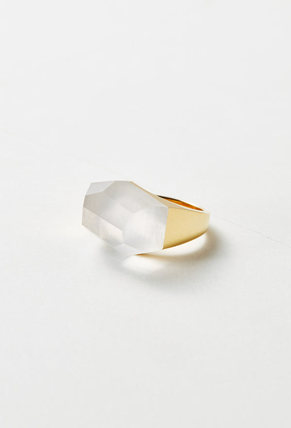Milky Quartz Rock Ring /Crystal