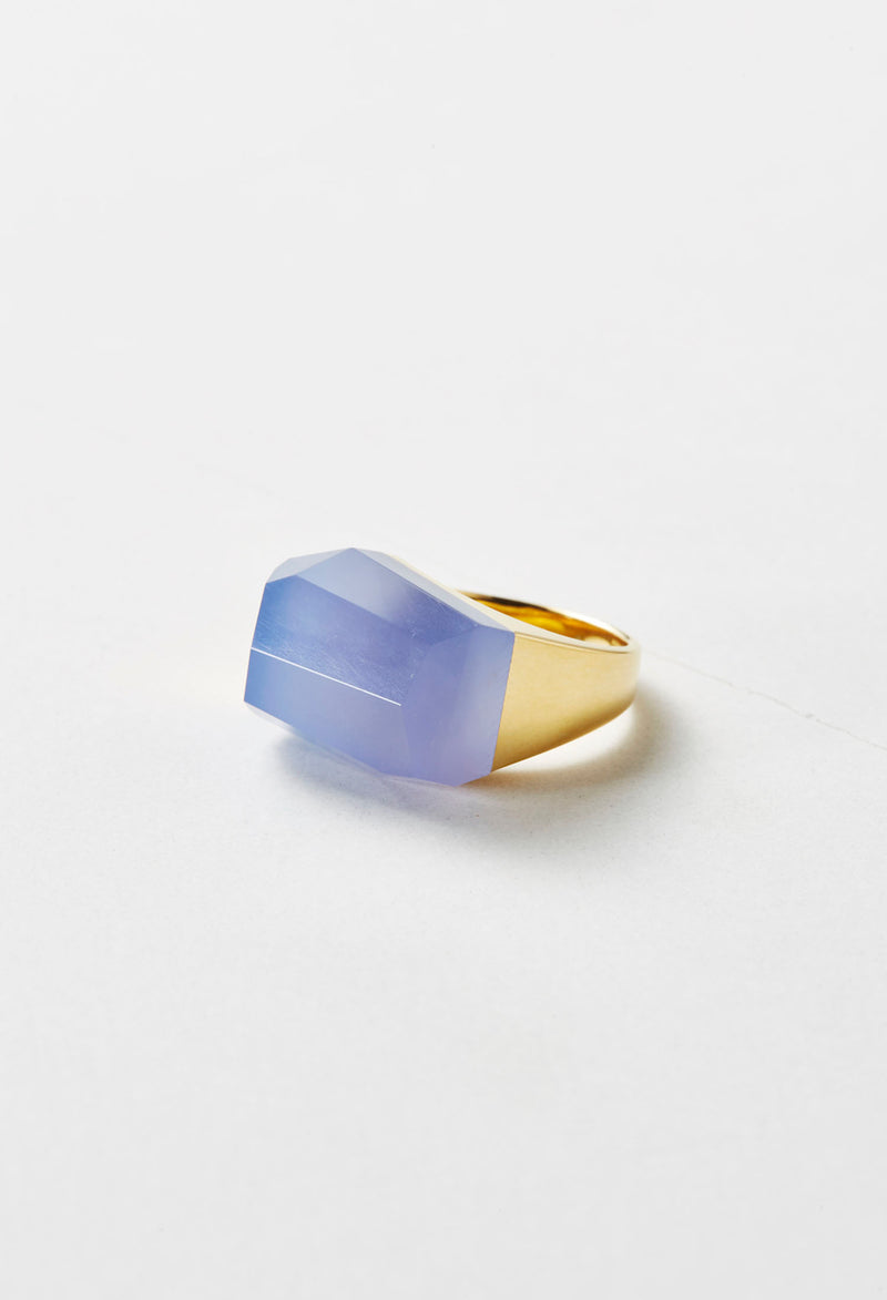 Blue Chalcedony Rock Ring /Crystal