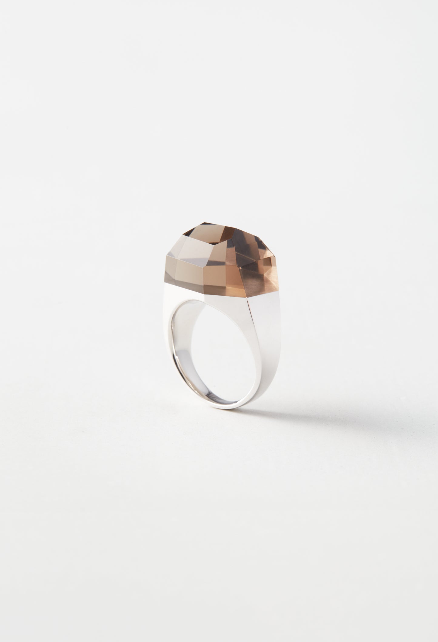 Smoky Quartz Rock Ring /Crystal