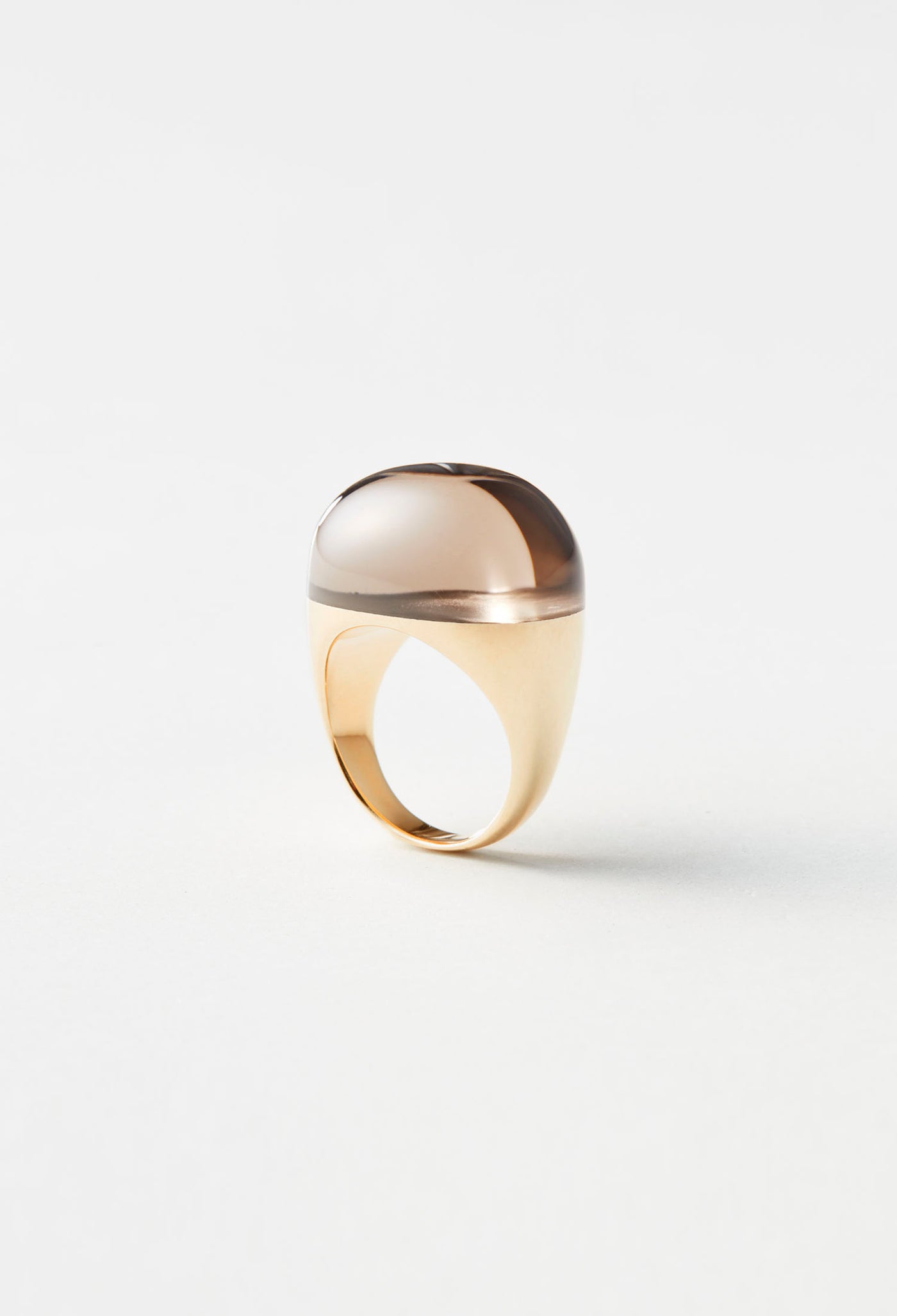 Smoky Quartz Mini Rock Ring / Crystal / Silver – bororo