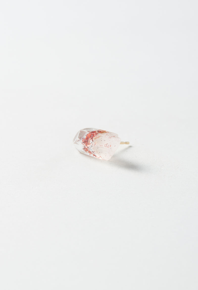 Lepidocrocite in Quartz Pierced Earring